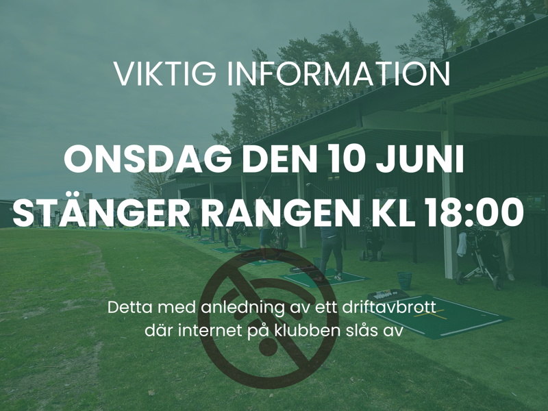 Driftavbrott den 10 Juni kl 18:00-20:00